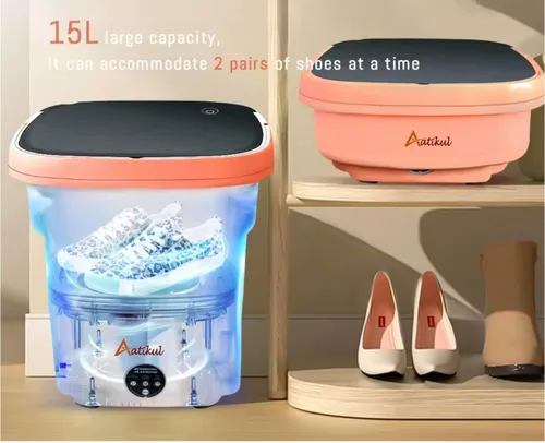 Miniatura 7 de Peach - Mini lavadora portátil de 15 litros – Lavadora de ropa con diseño portátil, ideal para espacios pequeños Melocotón