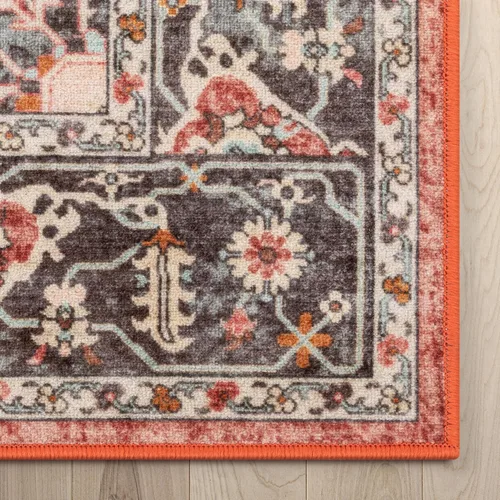 Miniatura 4 de Well Woven Kings Court Zazzu - Alfombra de área con parte trasera de goma antideslizante con medallón oriental de 5 x 7 pies, apta para niños