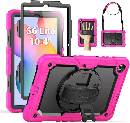 Miniatura 20 de SEYMAC - Funda protectora resistente a prueba de golpes para Samsung Galaxy Tab S6 Lite de 10.4 pulgadas 2024/2022/2020 (SM-P620/P610/P615), Negro