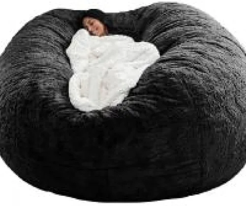 DIOB Funda redonda para silla de puf, para adultos, adolescentes (relleno no incluido), silla de sofá gigante suave, cómoda silla de descanso, color
