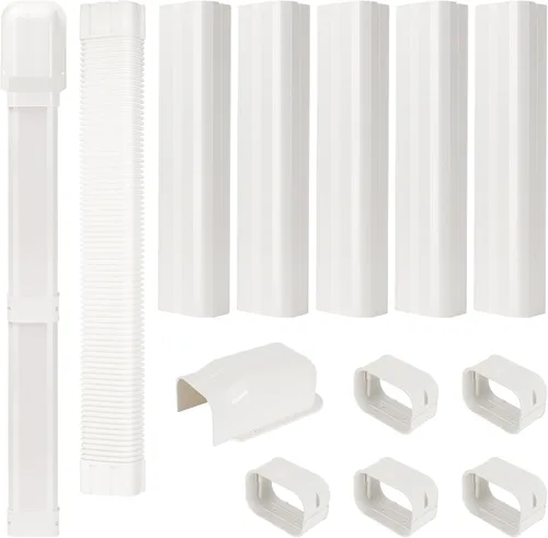 Miniatura 10 de BEWAVE Kit de cubierta de línea dividida, kit decorativo de cubierta de línea de PVC para mini aire acondicionado dividido y bombas de calor, 3