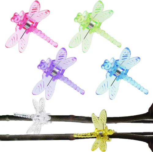 BEADNOVA Clips para plantas de libélula - 30 clips de soporte para orquídeas y vides de colores mixtos
