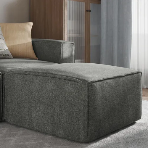Miniatura 12 de Flash Furniture Bridgetown - Módulo otomano de tela para sofá seccional, sofá modular personalizable, otomano, color crema