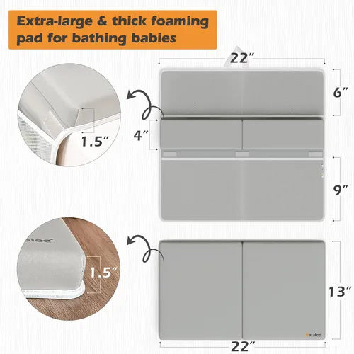 Miniatura 5 de Rodillera Premium para Baño, Juego de Rodillera para Baño de Bebé y Almohadilla de Apoyo para Codo, Almohadilla para Arrodillarse al Bañar al Bebé