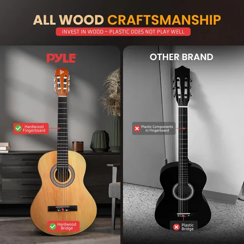 Miniatura 4 de Pyle - Kit de guitarra acústica para principiantes, instrumento junior de 3/4 de 36 pulgadas de tamaño para niños y adultos, brillo natural