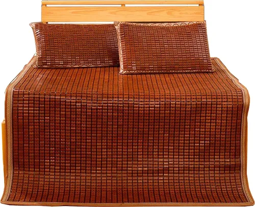 Colchoneta de verano para dormir, colchón de bambú refrescante, tapete de bambú carbonizado Mahjong, almohadilla de enfriamiento plegable de doble