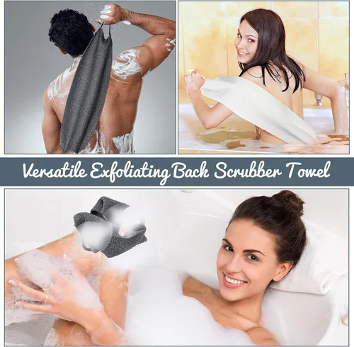 Miniatura 7 de Exfoliante de espalda para ducha, paño para la espalda, toalla de longitud extendida, de nailon, con correa elástica, paño de lavado para baño
