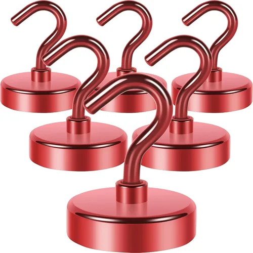 Miniatura 45 de Neosmuk Ganchos magnéticos extrafuertes con resistencia de más de 27 lbs, con imanes de tierras raras resistentes para refrigerador, crucero, Bronce