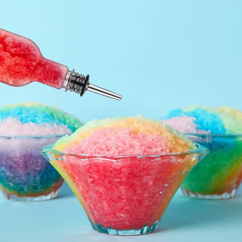 Miniatura 5 de Paquete de 32 botellas de jarabe de 25 onzas, botella de plástico de cuello largo con acero inoxidable a prueba de fugas, vertedor y tapa de jugo