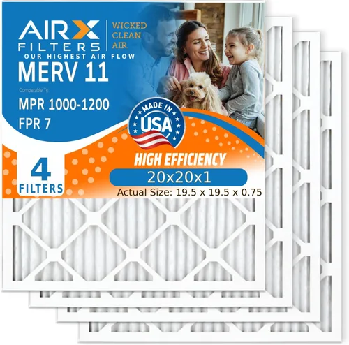 Miniatura 17 de AIRX FILTERS WICKED CLEAN AIR. Filtro de aire 10x20x1 MERV 11 electrostático plisado filtro de aire acondicionado paquete de 4 filtros de horno HVAC