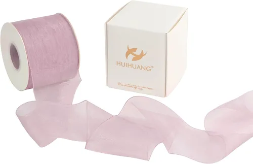 Miniatura 9 de HUIHUANG Cinta transparente de organza azul aguamarina de 1-1/2 pulgadas, cintas de organza transparente turquesa para envoltura de regalo, ramo