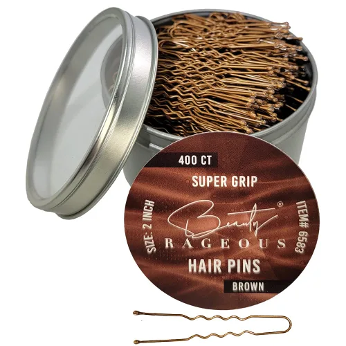 Miniatura 6 de Super Grip - Horquillas en forma de U, 400 unidades aproximadamente, práctica lata reutilizable (negro)