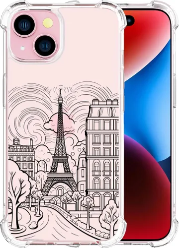 Miniatura 65 de Compatible con iPhone 14, funda transparente y bonita para mujeres y niñas, diseño floral, diseño floral femenino, funda para teléfono 14