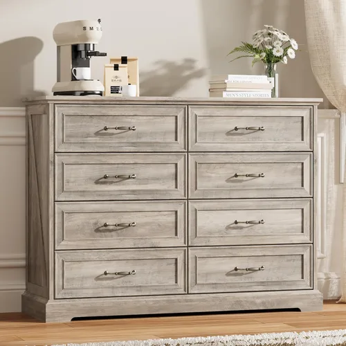Miniatura 15 de Thacuok Cómoda de 3 cajones para dormitorio, cómoda de madera de 24 pulgadas de ancho, cómoda rústica de granja con cajones grandes y asas de metal