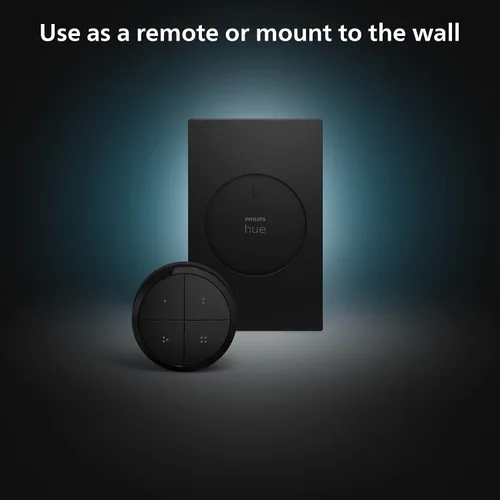 Miniatura 5 de Philips Hue (1) Interruptor de luz de esfera negra con (2) bombillas LED Smart 85W BR30, luz blanca y cambio de color ambiental de color, 1200 LM