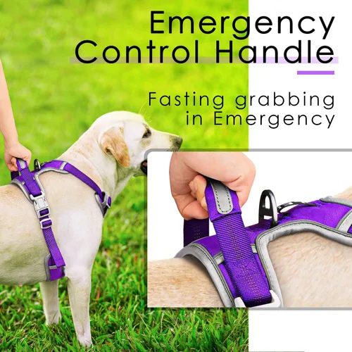 Miniatura 6 de ThinkPet Arnés deportivo transpirable, antitirones para perro, con asa, arnés reflectante y ajustable para perros medianos o grandes, clip trasero