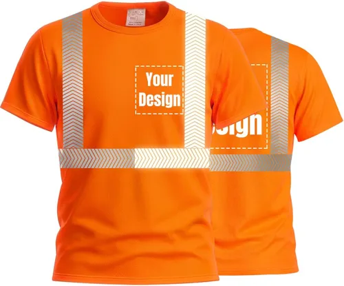 Miniatura 19 de Camiseta Hi Vis con tira reflectante de alta visibilidad, camisetas de seguridad personalizadas para tu logotipo, camisas de trabajo al aire libre
