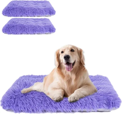 Miniatura 27 de Cama lavable a máquina, almohadilla de felpa de lujo para perros y gatos, tapete inferior antideslizante para perrera, camas peludas para razas