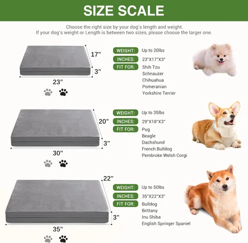 Miniatura 8 de Cama impermeable para perros pequeños, almohadilla para jaula de 24 pulgadas, cama ortopédica lavable para cachorros con funda extraíble reversible