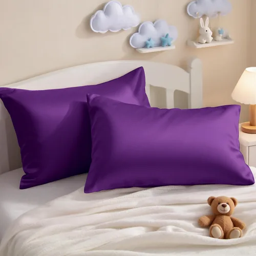 Miniatura 9 de NTBAY - Fundas de almohada de algodón egipcio para niños pequeños - Juego de 2 - Fundas de almohada de viaje - Fundas de 13x18 pulgadas de algodón