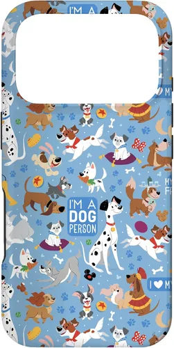 Miniatura 30 de Disney Funda azul para iPhone 17 con texto en inglés "Dogs I'm a Dogperson