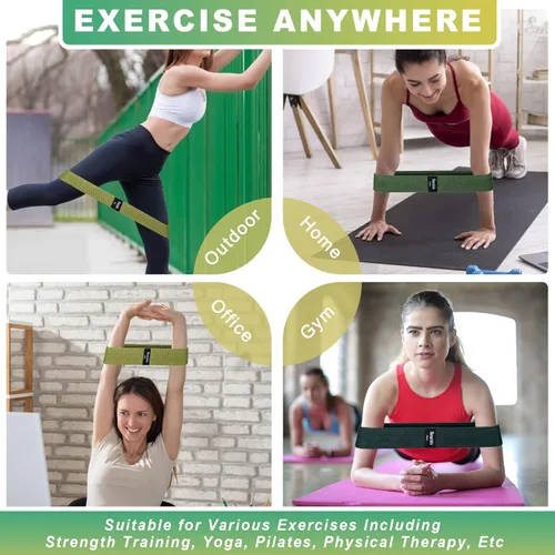 Miniatura 6 de Honmein Bandas de Resistencia para Entrenamiento, Juego de Bandas de Ejercicio de 3 Niveles para Mujeres y Hombres, Bandas de Caderas, Piernas