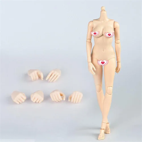 Cuerpo femenino a escala 1/6, 12 pulgadas de piel pálida femenina enorme busto flexible figura de acción cuerpo colección muñeca Piel pálida busto