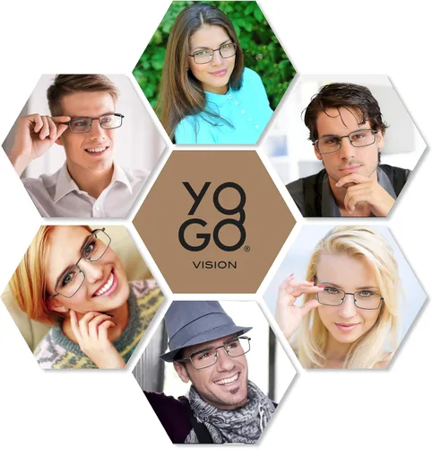 Miniatura 3 de Yogo Vision Bifocal Reading Glasses 2 Pack Metal Full Rim Readers Rectangle Glasses for Reading Men and Women