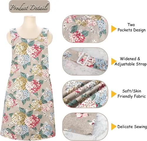 Miniatura 3 de Neoviva Delantales de Cocina para Mujer con Bolsillos, Delantales de Cocina para Mujer, Delantal Vintage para Hornear y Jardinería, Regalos