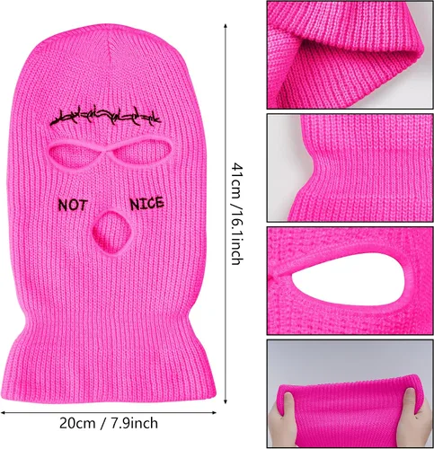 Miniatura 2 de choyaxo 3 Hole Ski Mask Full Face Cover Knitted Balaclava for Men Women Winter Outdoor Sports