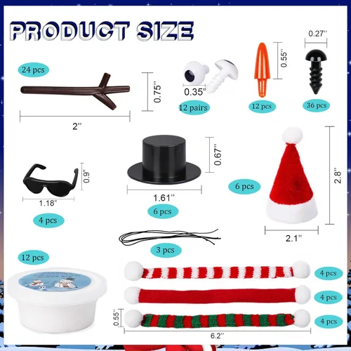 Miniatura 3 de BANBBUR Paquete de 12 rellenos de calcetines de Navidad para niños, manualidades de Navidad para niños, arcilla de modelado, kit de manualidades
