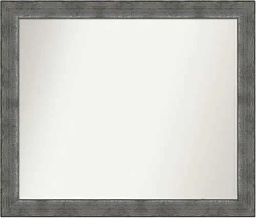 Miniatura 447 de Amanti Art Espejo de baño plateado para sobre el fregadero, 24 x 24 pulgadas, espejo cuadrado de peltre forjado a medida, marco de madera casual