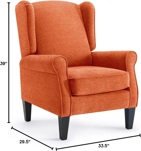 Miniatura 2 de Silla de Acento Moderna, Sillón de Tela de Chenilla con Esponja de Alta Resistencia y Patas Resistentes, Cómoda Silla Individual de Sofá