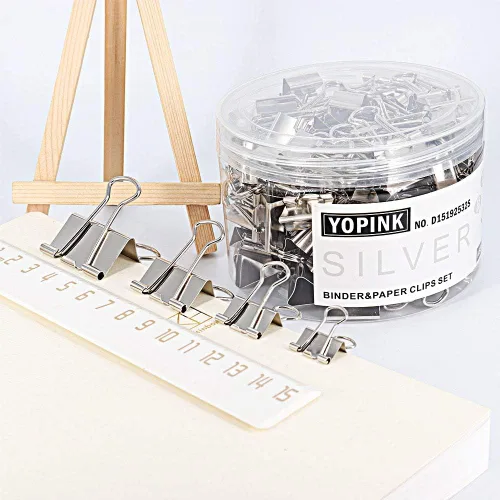 Miniatura 3 de Juego de clips de papel para carpeta, varios tamaños (Mini, pequeño, mediano, grande) para oficina, escuela y suministros para el hogar (plateado)
