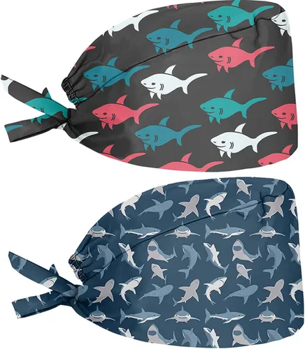 Miniatura 104 de Babrukda Paquete de 2 gorras con banda para el sudor ajustable con lazo en la espalda, gorro divertido