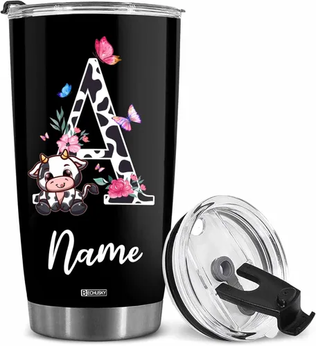 Miniatura 20 de BECHUSKY Vaso personalizado de viaje de diente de león con tapa, 20 onzas, Acepta lo que es dejar ir de lo que era de madera Taraxacum flor floral
