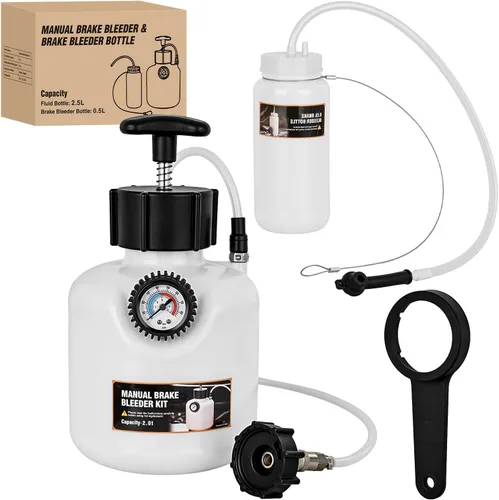 Miniatura 12 de GOOACC Kit de Purga de Frenos 2L Bomba de Vacío Neumática Extractor de Fluido con Botella de Rellenado 1L y Adaptadores Herramientas de Purga