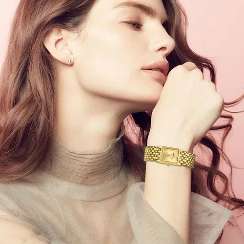 Miniatura 9 de GOLDEN HOUR Reloj de oro con pulsera rectangular vintage para mujer