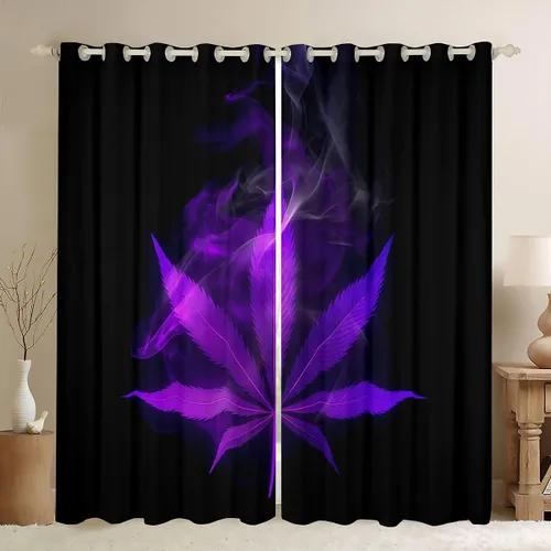 Miniatura 34 de Erosebridal - Paneles de cortina con notas musicales retro rotantes para ventana, cortinas estilo grunge de música rock para niños y adultos