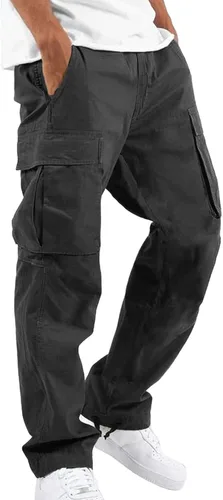 Pantalones tipo cargo para hombre, tácticos, relajados, rectos, casuales, para exteriores, senderismo, correr, pantalones clásicos con múltiples