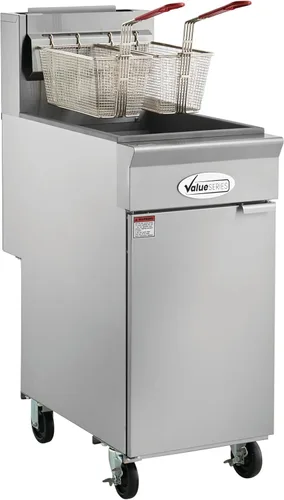 Miniatura 12 de Value Series Freidora Comercial Eléctrica de Piso, Freidora Profunda de Acero Inoxidable de 18 kg para Restaurantes, 1 Fase, 240V