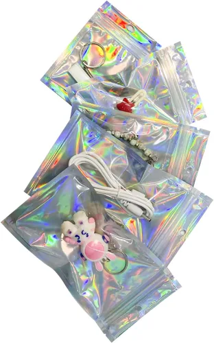 Miniatura 18 de 100 bolsas pequeñas de sampale (3.1 x 5.5 pulgadas), bolsas resellables a prueba de olores con ventana transparente, bolsa de recuerdo de fiesta