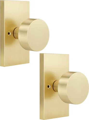 Miniatura 18 de EHOMEWARE Paquete de 2 pomos para puerta de paso para interiores, pomos de puerta negros para armario/pasillo, manija de puerta redonda sin