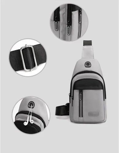 Miniatura 5 de ZLXDP - Bolsa de pecho multifuncional para hombre, bolsa de hombro cruzada para hombre, bolsa de pecho para escuela, verano, bolsa de mensajeros