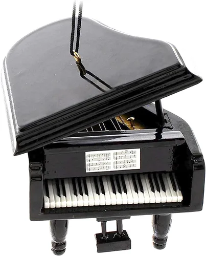 Miniatura 2 de Adorno para Navidad de instrumento musical Instrumento de madera pintado a mano con teclado y tapa de cierre, regalo de Navidad para pianista
