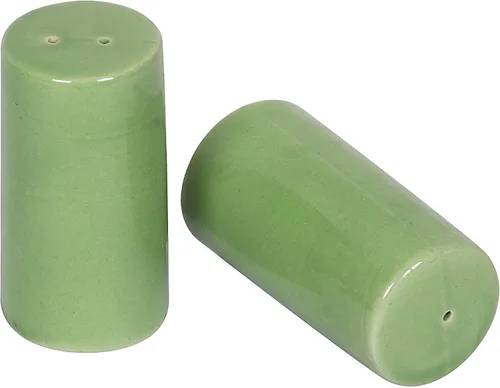 Miniatura 3 de Salero y pimentero de cerámica Soporte para mesa de comedor Dispensadores para el hogar y la cocina verde (juego de 2)
