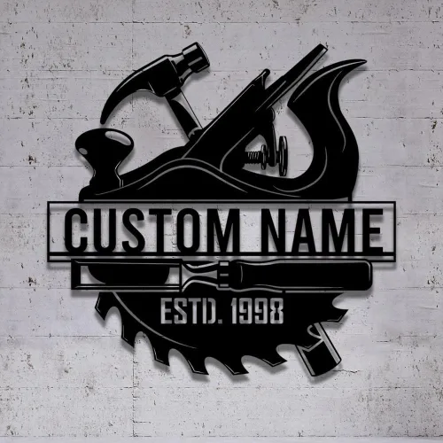 Miniatura 15 de Placa de Taller Personalizada de Bandera Americana de Metal, Regalo para Papá, Arte de Pared para Garaje, Placa de Taller de Papá, Nombre Diseño 4