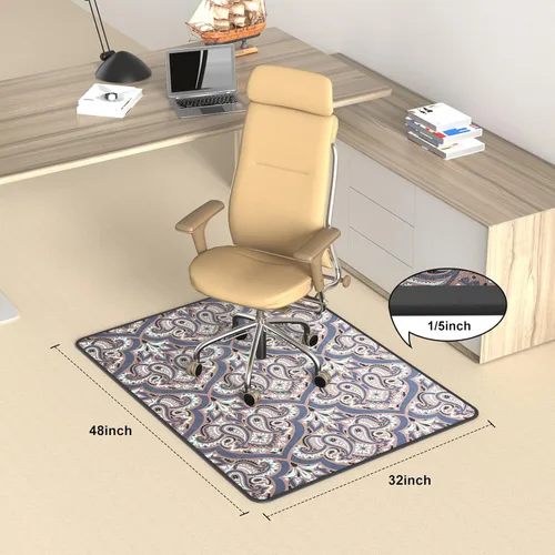 Miniatura 7 de Tapete para Silla de Oficina de Servicio Pesado para Alfombra y Piso de Madera Dura, Tapete Bohemio para Silla de Escritorio, Alfombra 36'' x 48