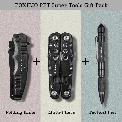 Miniatura 4 de Juego de regalo multiherramienta para hombres, para papá, él, kit de supervivencia EDC 3 en 1 con alicates múltiples 14 en 1, cuchillo de bolsillo