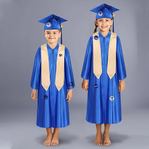 Miniatura 5 de Zhanmai Juego de estola de bata de graduación para preescolar y jardín de infantes 2025 con calcomanía de certificado de borla para regalo de niños